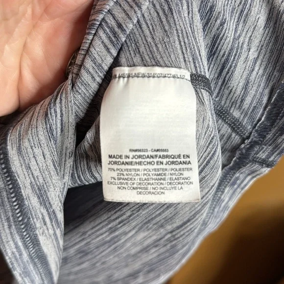 Nike Pro Athletic T-Shirt Long Sleeve Heather Blue Center Swoosh Size XXL - Picture 6 of 8